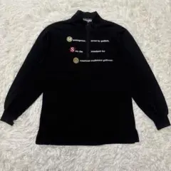 【美品】Munsingwear 長袖モックネック ハーフジップ トレーナー 黒