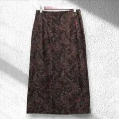 古着 VINTAGE ペイズリー柄 ロングスカート S タイトスカート