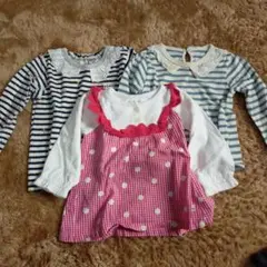 女児 秋冬 長袖 トップス 90 3枚セット