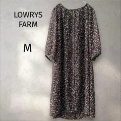 ローリーズファーム＊花柄シアーロングワンピース ブラウン 【M】小花柄 上品