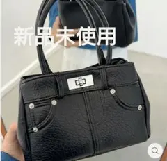 新品未使用 クラシックポケットスクエアミニバッグショルダートート2wayバッグ
