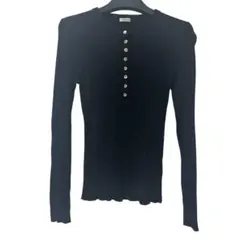 IENA イエナ　3x3リブヘンリーネックプルオーバー ブラック　黒　ウール