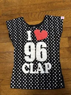 clap 半袖 Tシャツ ドット柄 ロゴ レディース Mサイズのサムネイル