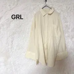 GRL 長袖シャツ 無地 シンプル ライトイエロー　FREE トップス