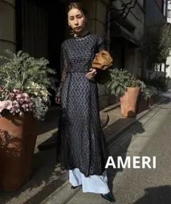 ★Yu様専用【AMERI】レースワンピース　ペチコート付（ブラック）