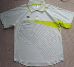 【美品】Mizuno 半袖ポロシャツ　スポーツウェア M ホワイト/イエロー