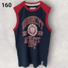 ノースリーブ カットソー タンクトップ 160 赤 ネイビー 綿100%