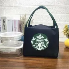 再入荷！新品海外スターバックス限定弁当入れ 保冷バッグ　手提げバッグ　ブラック