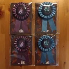 ディズニー　ヴィランズ　Happyくじ　ハッピーくじ　D賞　ロゼット　４点セット