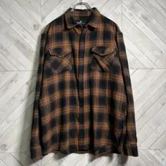 ◆【良品】ネルシャツ，長袖シャツ，オンブレ，シャドーチェック，太アーム