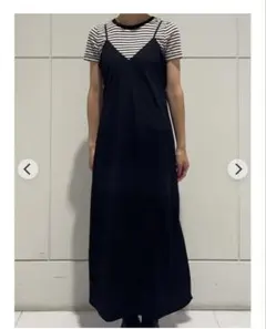 【未使用タグ付き】GAP ブラックキャミワンピース Vネック スリット入り