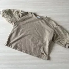 ベージュ レース袖 トップス 90 ベビー　トレーナー　ロンT