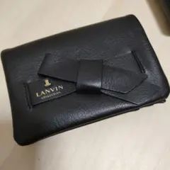 LANVIN ブラックレザー 二つ折り財布