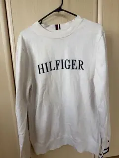 HILFIGER ホワイト クルーネック トレーナー