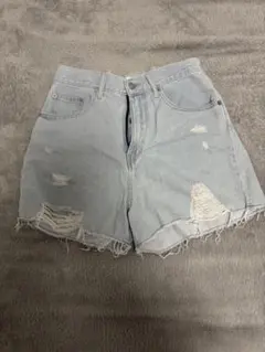 WEGO ダメージショートパンツ M ライトブルー