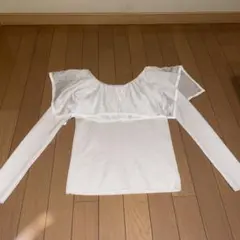 シアービッグカラーニットトップス