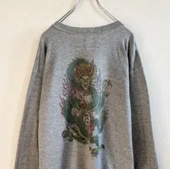 【Stussy】00's ドラゴンロゴ スウェット トレーナー ベージュ 90s OLD STUSSY ヴィンテージ ドラゴン スウェット トレーナー