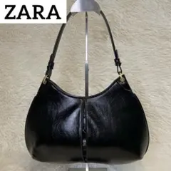 ZARA オーバル　ショルダー　バッグ　ブラック 定価15,900