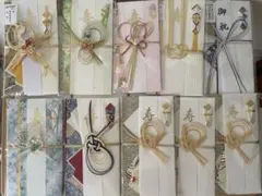 ご祝儀袋10枚セット和風 ご結婚祝 のし袋 江戸千代紙 和紙 水引 熨斗袋 金封