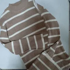 VEHEMENT. ベージュホワイトストライプニット試着のみ