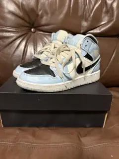 Nike Air Jordan 1 Mid GSライトブルー/ブラック 22.5