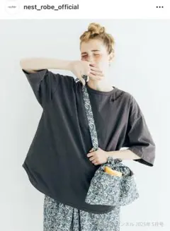 nest Robe 【UpcycleLino】度詰め天竺刺繍Tee
