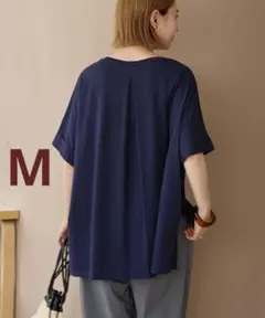 AMERICANHOLIC 接触冷感バックタックプルオーバー　Mネイビー