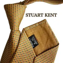 美品　STUART KENT 黄色　赤　青シルク ネクタイ 千鳥柄チェック柄