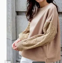 新品ラナンRanan　裏起毛袖ニットプルオーバーゆったり大きめ3Ｌ