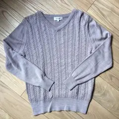 SOUP 薄紫 Vネック ニット 9号