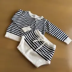 【ボーダーニットセットアップ】 ベビーニットサイズ60～