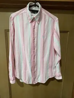 くろえ様専用POLO RALPH LAURENピンクと白のストライプ長袖シャツM