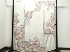 (あ880)アンティーク振袖 大振袖㊗️赤 枝梅の総刺繍❣️亀甲金駒刺繍✨⑤点セット 豪華振袖フルセット(7点)・古典柄・金駒刺繍・吉祥舞蝶舞華文・