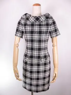 【値下げ】エムズグレイシー　M'S GRACY 半袖ワンピース　チェック　９/M