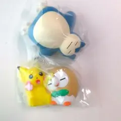 ポケモンキッズ　ピカチュウ＆モクロー と おやすみカビゴン 未使用2体