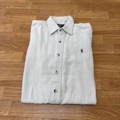 90sラルフローレン無地ネルシャツ
