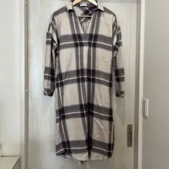 マタニティ シャツワンピース チェック柄