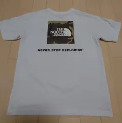 THE NORTH FACE スクエアロゴカモフラージュTシャツ 白 Lサイズ