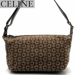 【美品】CELINE Cマカダム柄 ハンドバッグ ブラウン キャンバス