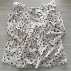ZARA 花柄フリル袖ワンピース　12-18ヶ月