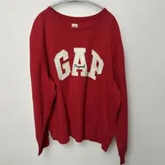 GAP ギャップ スウェット トレーナー 赤 ロゴ刺繍 XL 古着 used