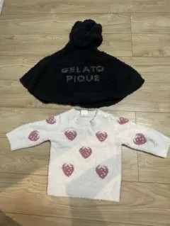 gelato pique ベビーポンチョ トップス 2点セット