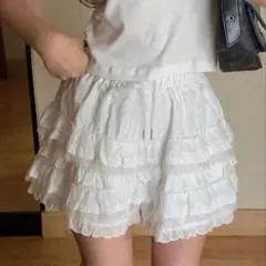 SHEIN Y2K レトロ風レディースフリルトリムショートパンツのサムネイル