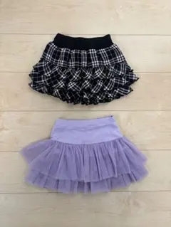 Bee des Bee、西松屋フリルスカート 110サイズ 紫　黒　2着セット