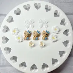 キティちゃん ネイルパーツ 11個セット 日焼けキティ お花 リボン
