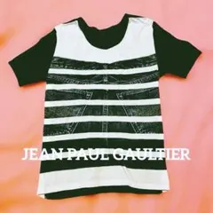 JEAN PAUL GAULTIER デニムパンツ柄ボーダーTシャツ✮男女兼用のサムネイル