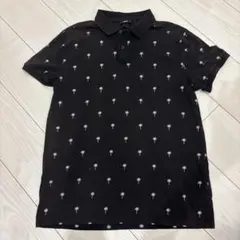 H&M ポロシャツ ブラック ヤシの木柄 Mサイズのサムネイル