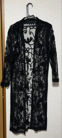 レース ロング丈 カーディガン