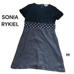 ソニアリキエル　半袖　膝丈ワンピース　チュニック　ラインストーン　装飾