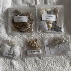 花髪飾り・パール髪飾りセット